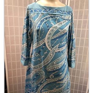 Barbara Gerwin,dress,blue,vintage, cotton, sizeL.: